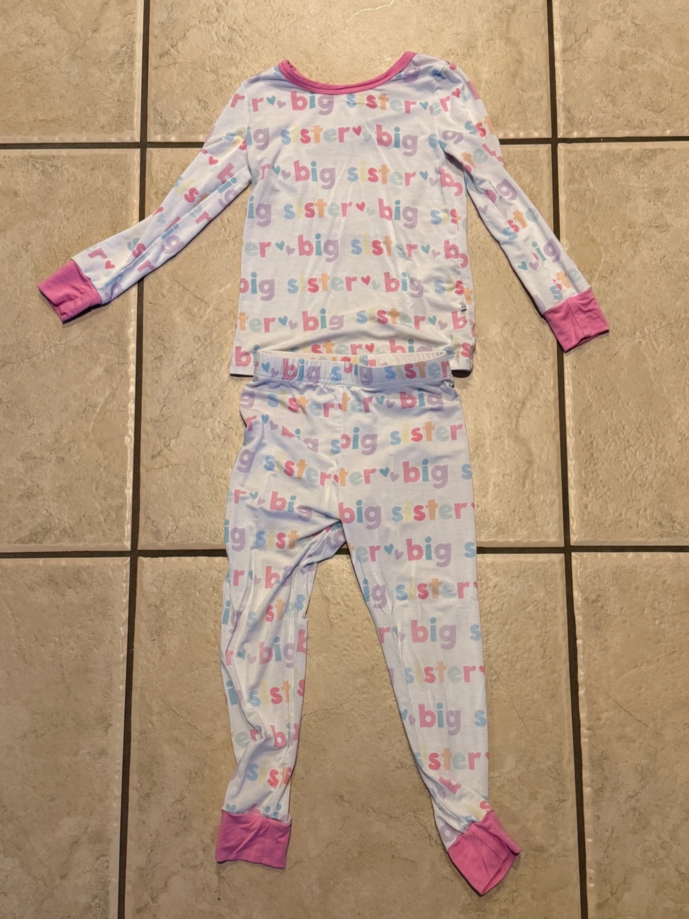 Caden Lane “Big Sister” Toddler 2 Piece Pajama Set